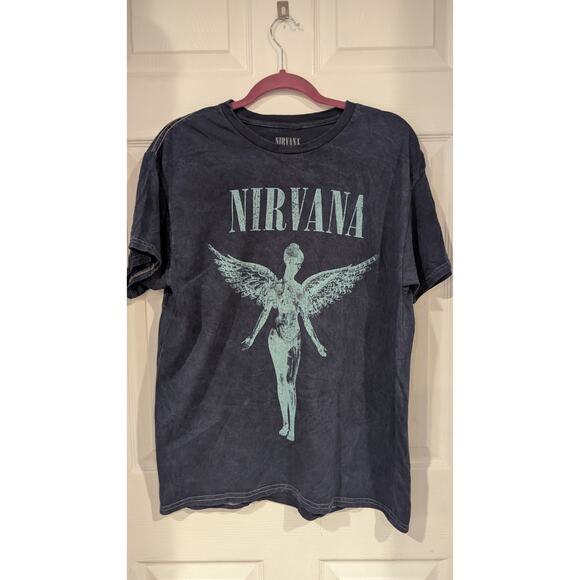 Nirvana Other - Officially Licensed Nirvana In Utero T-Shirt Blue Acid Wash Large Grunge Rock